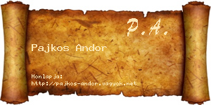 Pajkos Andor névjegykártya